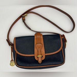 Vintage All Weather Leather Classic Equestrian Crossbody Bag Shoulder Bag